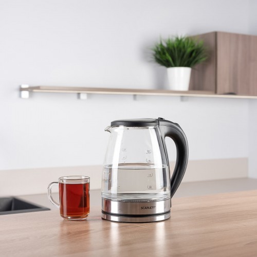 Электрочайник Scarlett SC-EK27G35 (стальной/черный) 4