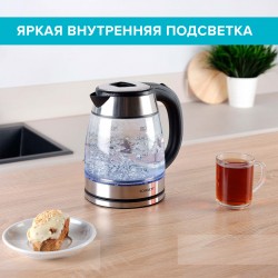 Электрочайник Scarlett SC-EK27G40 (серебристый/черный)