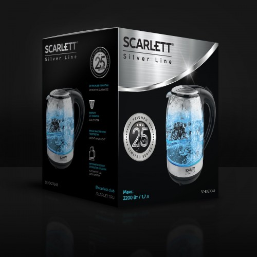 Электрочайник Scarlett SC-EK27G48 (черный/серебристый) 3