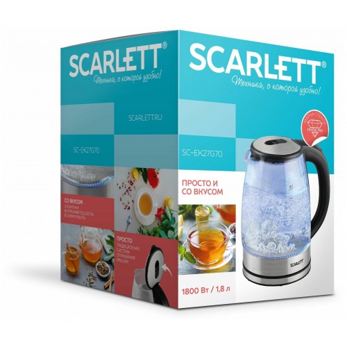Электрочайник Scarlett SC-EK27G70 (серебристый/черный) 4