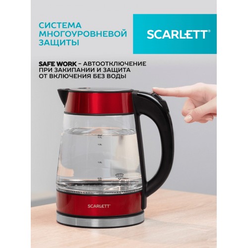 Электрочайник Scarlett SC-EK27G79 (черный/красный) 1