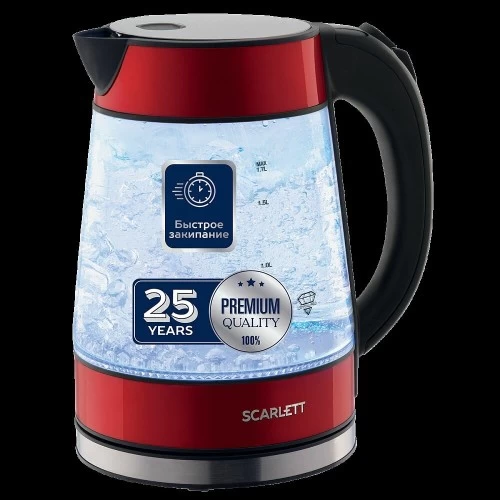 Электрочайник Scarlett SC-EK27G79 (черный/красный) 2