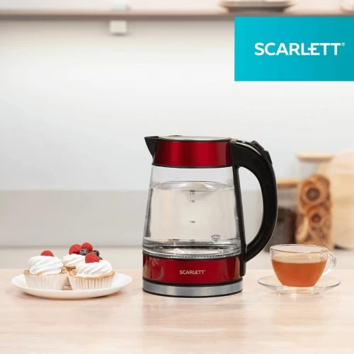 Электрочайник Scarlett SC-EK27G79 (черный/красный) 9