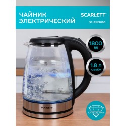 Электрочайник Scarlett SC-EK27G88 (черный/серебристый)