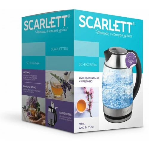 Электрочайник Scarlett SC-EK27G94 (серебристый) 