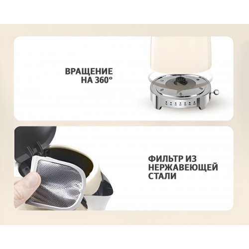 Электрочайник Smeg KLF04CREU (кремовый) 8