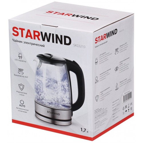 Электрочайник Starwind SKG5210 (серебристый/черный) 7