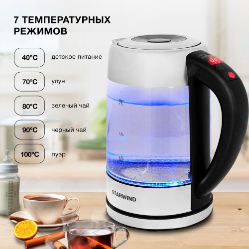 Электрочайник Starwind SKG5213 (черный/серебристый) 8