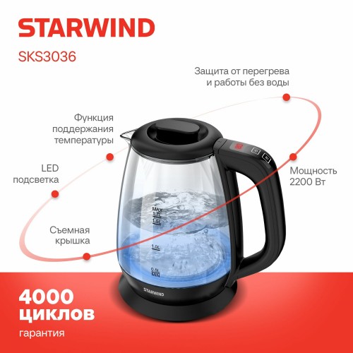 Электрочайник Starwind SKS3036 (черный) 3
