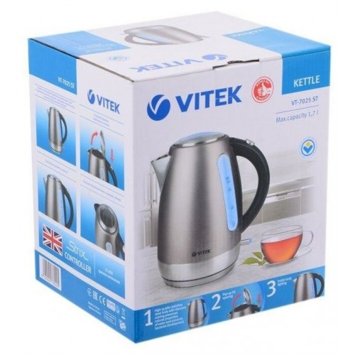 Электрочайник Vitek VT-7025 ST (стальной) 4