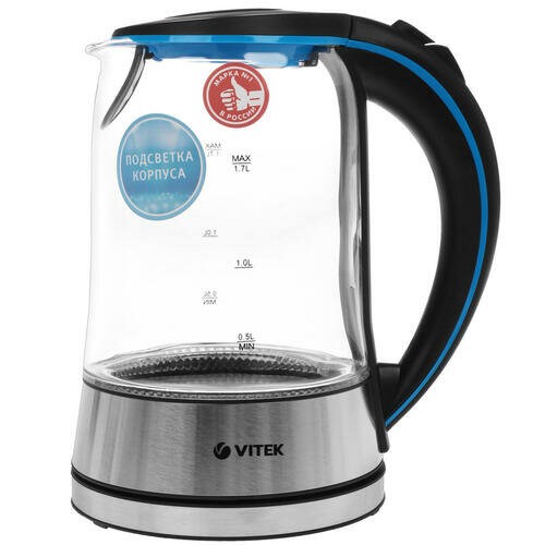 Электрочайник Vitek VT-7028 (черный/серебристый) 1