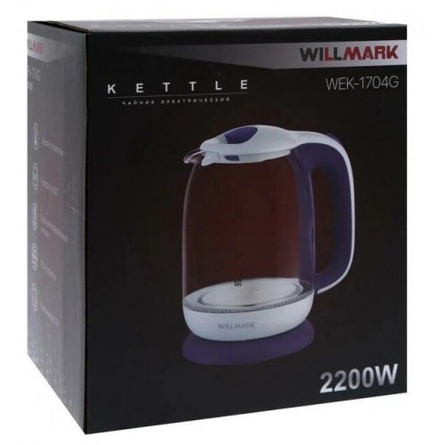 Электрочайник Willmark WEK-1704G (белый/фиолетовый) 4