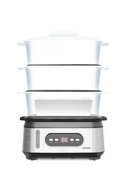 Пароварка CENTEK CT-1459 (серебристый/черный/белый) 1