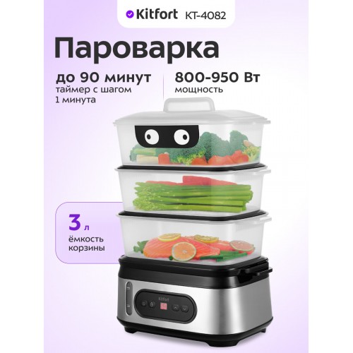 Пароварка CENTEK CT-1462 (белый/голубой) 4