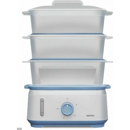 Пароварка CENTEK CT-1462 (белый/голубой) 6
