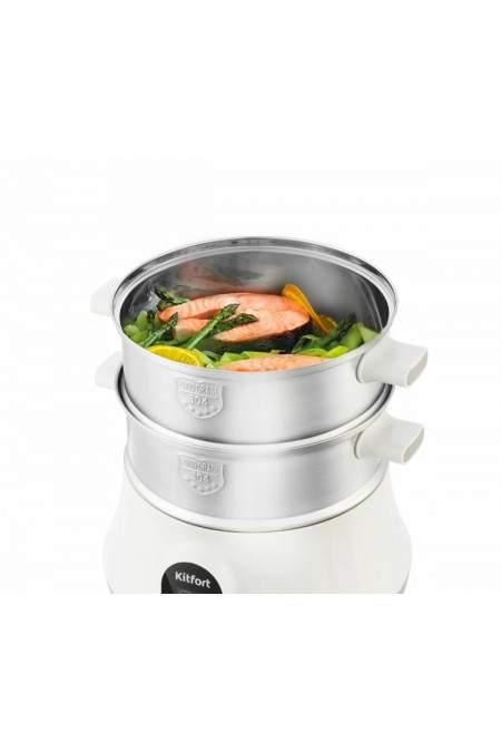 Пароварка Kitfort KT-2035 (белый/серебристый) 6