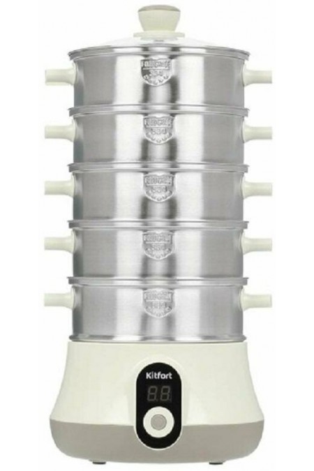 Пароварка Kitfort KT-2035 (белый/серебристый) 7
