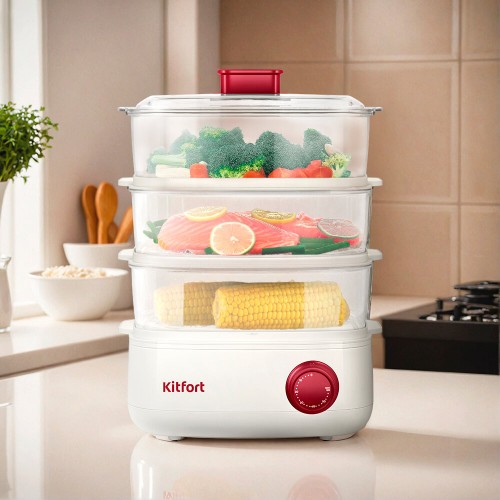 Пароварка Kitfort КТ-6830 (белый) 1