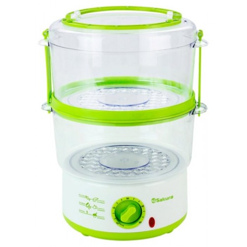 Пароварка Sakura SA-7213 (белый/зеленый) 
