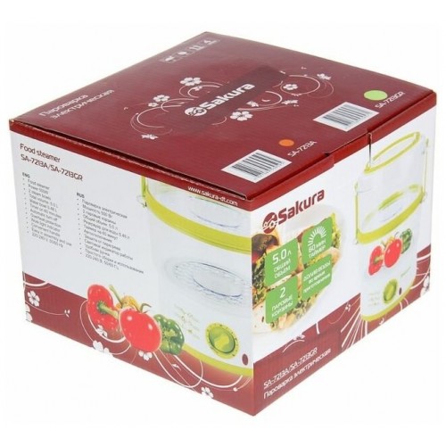 Пароварка Sakura SA-7213 (белый/зеленый) 1