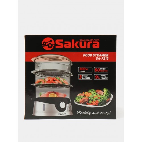 Пароварка Sakura SA-7215 (нержавеющая сталь/черный) 7