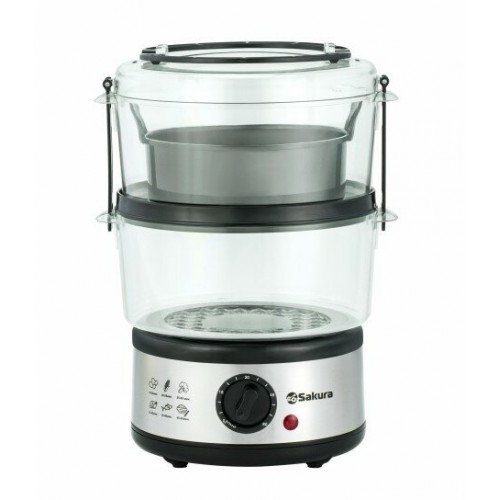 Пароварка Sakura SA-7216-2 (серебристый/черный) 