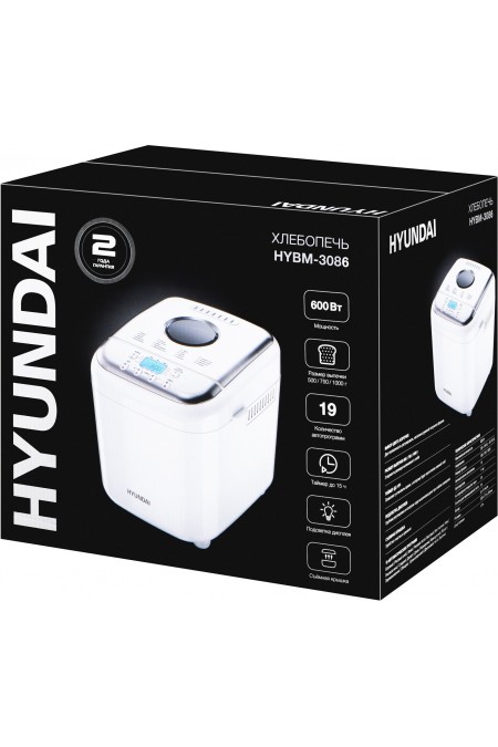 Хлебопечка Hyundai HYBM-3086 (белый/серебристый) 9