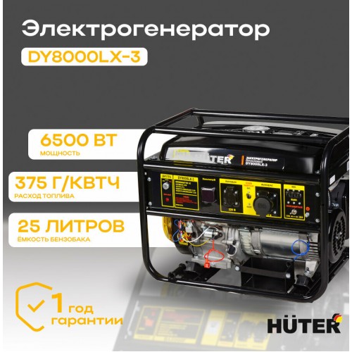 Генератор Huter DY 8000 LX-3 (64/1/28) 8