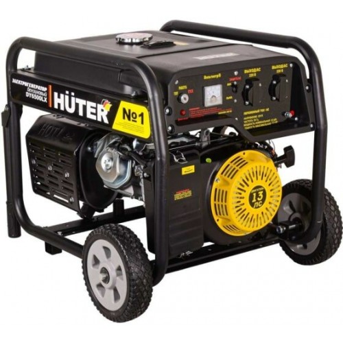 Генератор Huter DY6500LX (64/1/15) с колёсами и аккумулятором 3