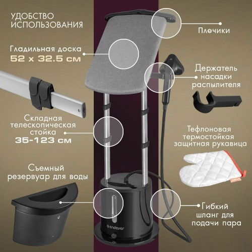 Отпариватель Endever Odyssey Q-12 (черный) 2