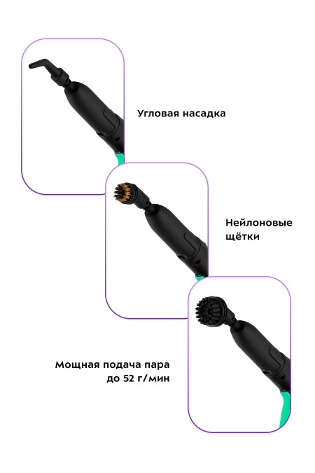 Пароочиститель Kitfort КТ-9137-2 (черный/бирюзовый) 4