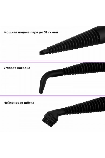 Пароочиститель Kitfort КТ-9138-2 (черный/зеленый) 3