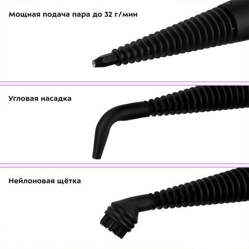 Пароочиститель Kitfort КТ-9138-2 (черный/зеленый) 3