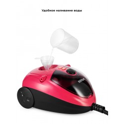 Пароочиститель Kitfort КТ-9218 (черный/малиновый)
