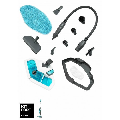 Паровая швабра Kitfort KT-1003 (белый/голубой) 6