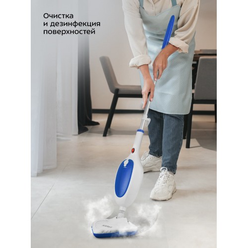 Паровая швабра Kitfort КТ-1054-3 (белый/синий) 8