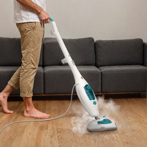Паровая швабра Kitfort КТ-3908 (белый/бирюзовый) 1