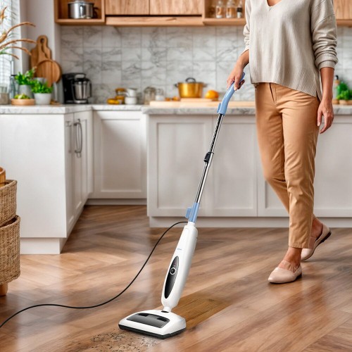 Паровая швабра Kitfort КТ-3912 (белый/голубой) 3