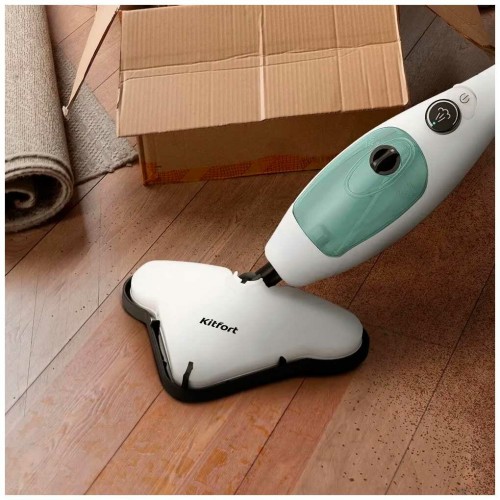 Паровая швабра Kitfort КТ-3920 (белый/голубой) 9