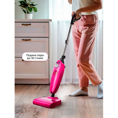 Паровая швабра Kitfort КТ-3940 (розовый/черный) 