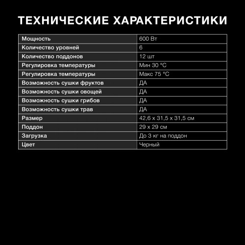 Сушилка Hyundai HYFD-8800 (черный) 15