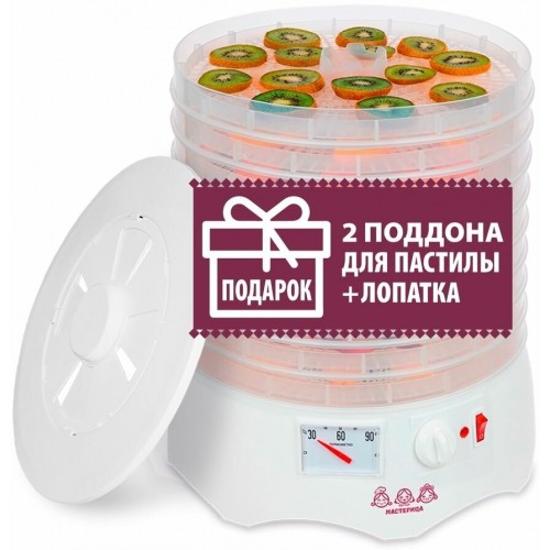 Сушилка Мастерица EFD-0903VM + 2 поддона для пастилы (белый) 