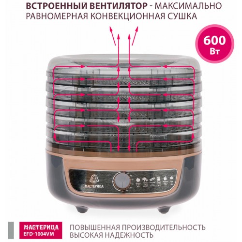 Сушилка Мастерица EFD-1004VM (серый/бежевый) 5