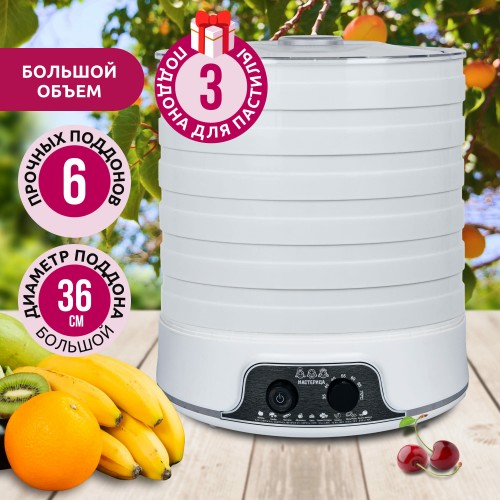 Сушилка Мастерица EFD-5000 (6 поддонов + 3 поддона для пастилы) (белый) 