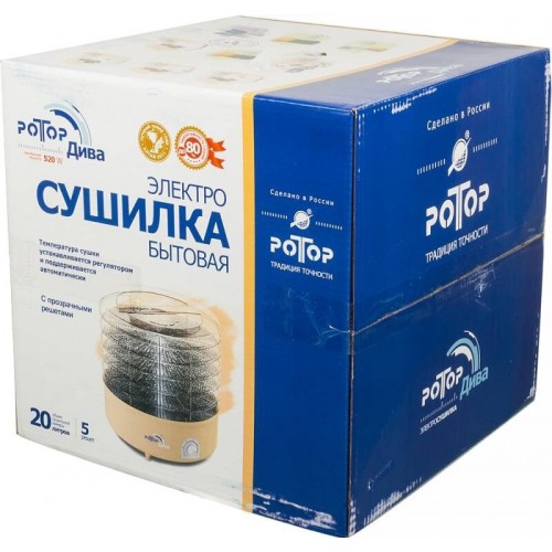 Сушилка Ротор Дива СШ-007-010 (5 поддонов) (прозрачный/желтый) 3