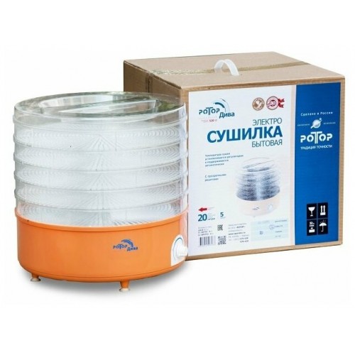 Сушилка Ротор Дива СШ-007-010 (5 поддонов) (прозрачный/желтый) 5