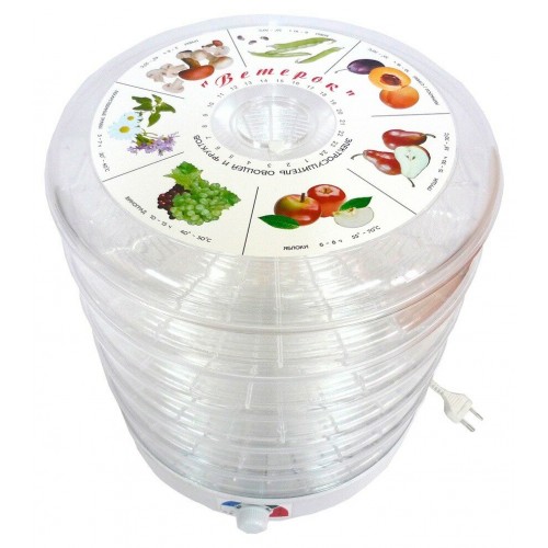 Сушилка Спектр-Прибор ЭСОФ-0.6/220 Ветерок-2 (5 поддонов) (прозрачный/белый) 5