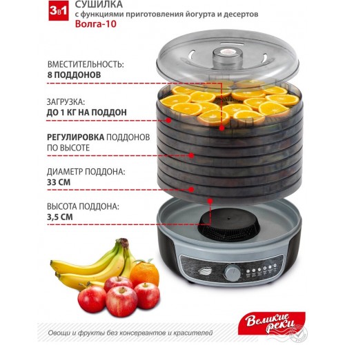 Сушилка Великие Реки Волга-10 (черный/серебристый) 2