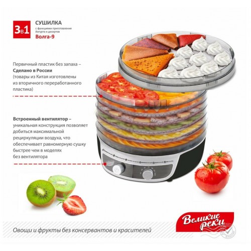 Сушилка Великие реки Волга-9 (черный/белый) 3