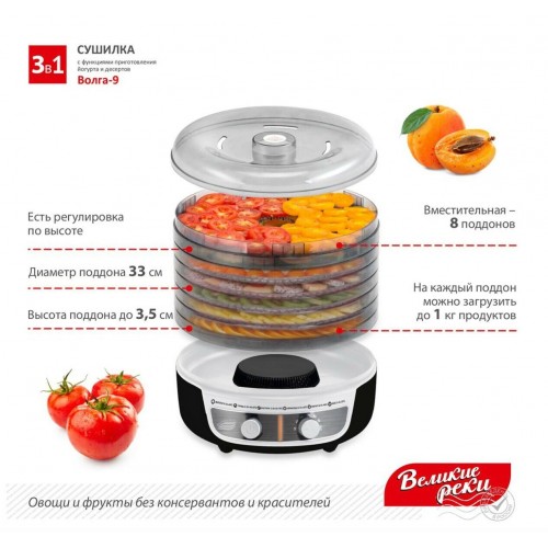 Сушилка Великие реки Волга-9 (черный/белый) 7